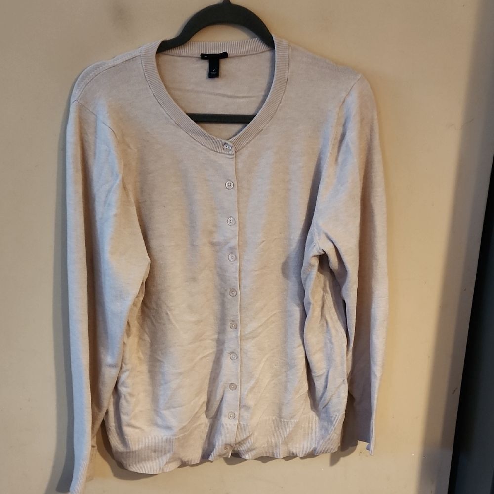 Torrid Light Beige Button-Up Cardigan Size 2 - image 1